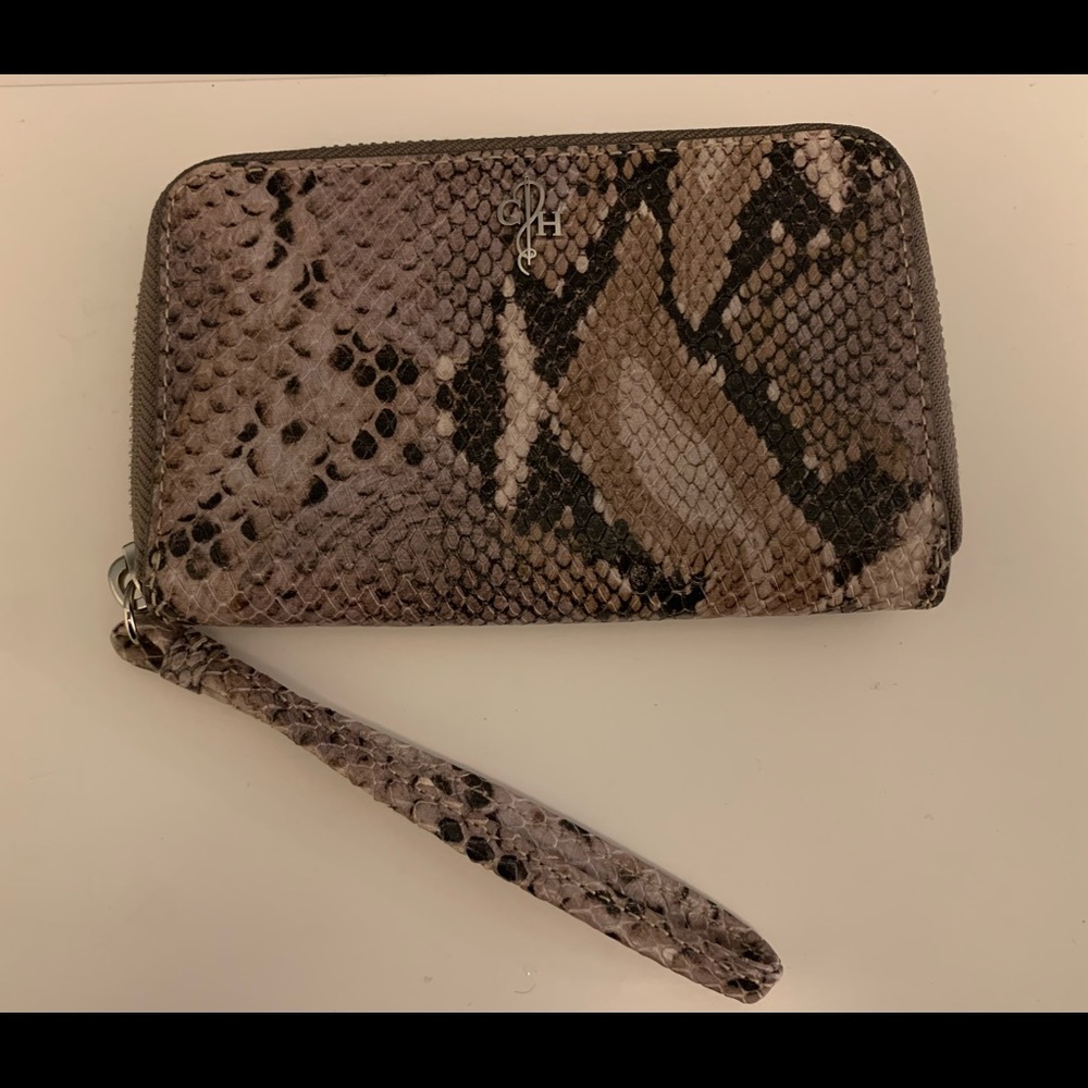 Cole Haan Grey/Neutral/Taupe Python Wristlet